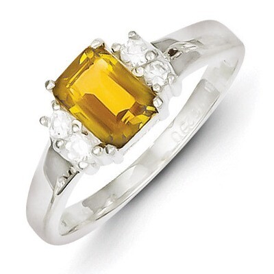 Yellow &amp; White Diamond Ring Sterling Silver QR4310, MPN: QR4310, 883957491387
