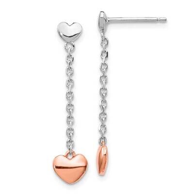 Rose gold-plated Heart Post Earrings Sterling Silver Rhodium-plated QE14079, MPN: QE14079, 88677411…