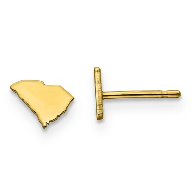 South Carolina State Small Earrings 14k Yellow Gold Engravable XNE50Y-SC, MPN: XNE50Y-SC, 886774759…