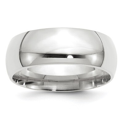 8mm Standard Comfort Fit Band 10k White Gold WCF080 Engravable, MPN: WCF080, 886774459080