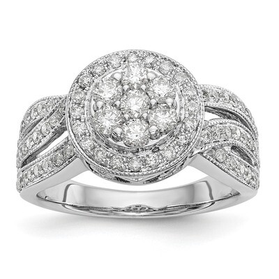 Complete Diamond Cluster Engagement Ring 14k White Gold RM2367E-100-WAA, MPN: RM2367E-100-WAA, RM23…