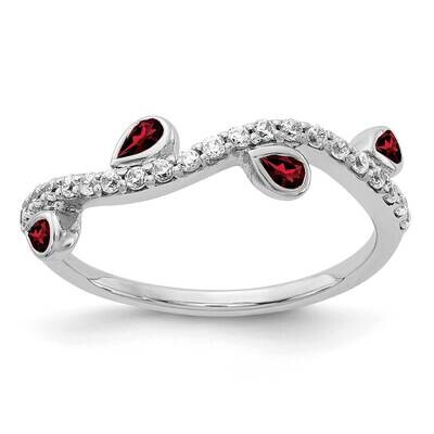 Garnet Ring 14k White Gold Diamond RM4336-GA-020-WA, MPN: RM4336-GA-020-WA, 883957565750