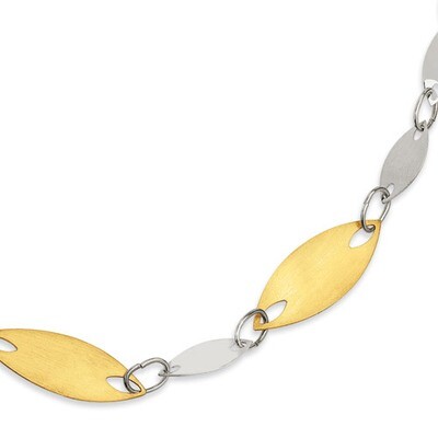 and 18K Yellow Gold-plated Fancy Necklace Sterling Silver QV348