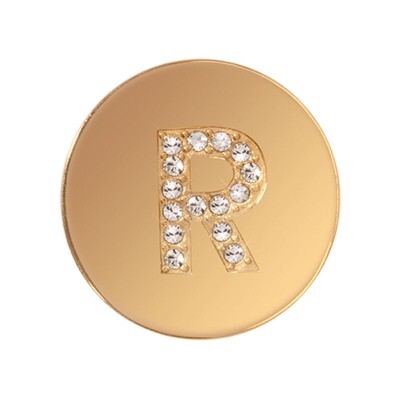 Nikki Lissoni Sparkling Letter Initial R Gold-Plated 23mm Coin C1262GSR, MPN: C1262GSR, 87186274665…