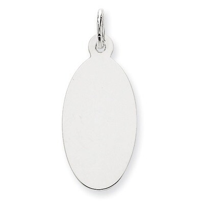 Plain .018 Gauge Elliptical Engravable Disc Charm 14k White Gold XWM149/18, MPN: XWM149/18, 8839574…
