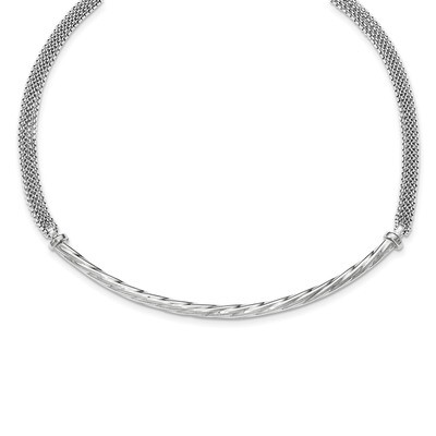 Polished with 1 Inch Ext. Necklace Sterling Silver QG3926-18