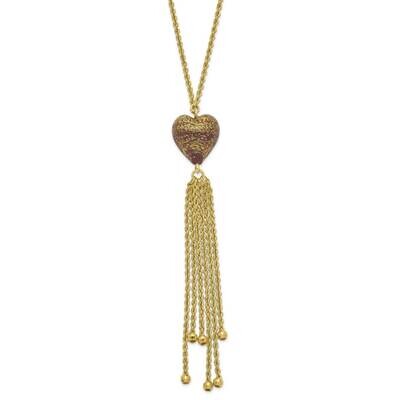 14k Gold ROPE MURANO GLASS LARIAT CMEI18113-17