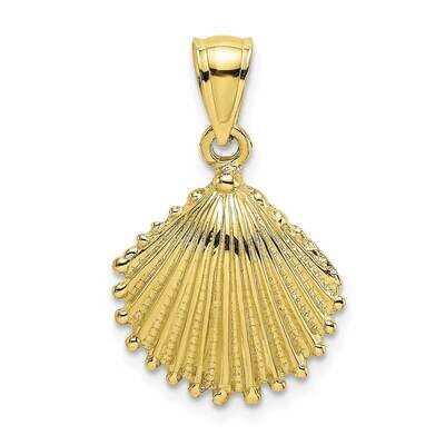 2-D Textured Scallop Shell Charm 10k Gold 10K7683, MPN: 10K7683,
