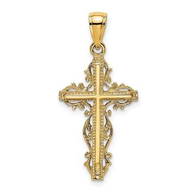 Cross with Lace Trim Charm 14k Gold K8457, MPN: K8457, 637218038909