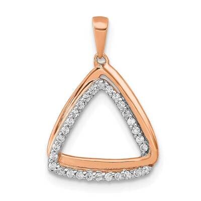 1/6Ct. Diamond Double Triangle Pendant 14k Rose Gold PM4737-016-RA, MPN: PM4737-016-RA, 883957212586