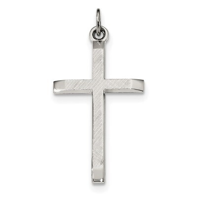 Cross Pendant Sterling Silver Polished and Textured QC9052, MPN: QC9052, 886774106434