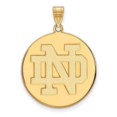 University of Notre Dame XLarge Disc Pendant 14k Yellow Gold 4Y041UND, MPN: 4Y041UND, 191101130984