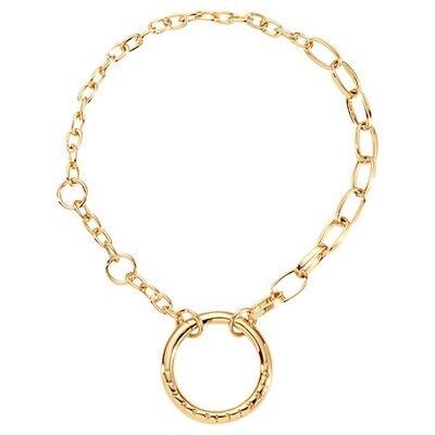 Nikki Lissoni Gold Plated Cable Chain Bracelet 5x9mm 5x3mm With 24mm O-Ring Closure Suitable For Si…