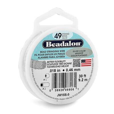 Beadalon 49 Metallic Silver Color .018in Diameter 30 Feet Strand Wire CRD853/18, MPN: CRD853/18, 35…