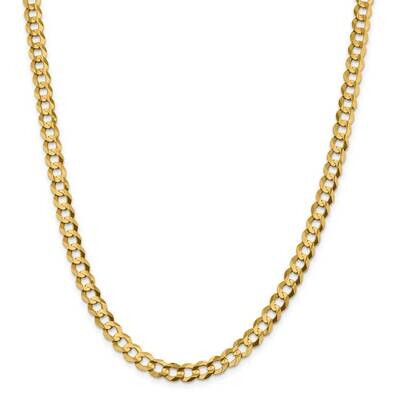 7.2mm Lightweight Flat Cuban Chain 22 Inch 14k Gold LCB180-22, MPN: LCB180-22, 191101085819