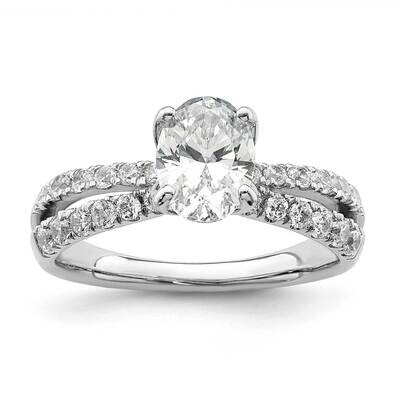 Si1/Si2, G H I, Oval Semi-Mount Engagement Ring 14k White Gold Lab Grown Diamond RM7993E-100-WLG, M…
