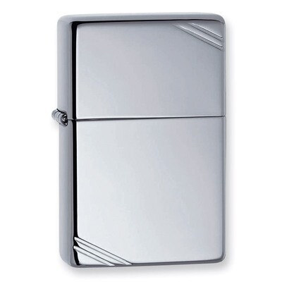 Zippo Vintage with Slashes High Polish Chrome Lighter GL1025, MPN: GL1025, 41689112608