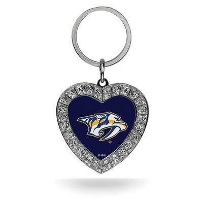 NHL Nashville Predators Rhinestone Heart Key Ring GC7976, MPN: GC7976, 94746940553
