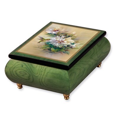 Artist Len Liu Double Hibiscus with Ruby Throat Music Box GM7552, MPN: GM7552, 802192955715