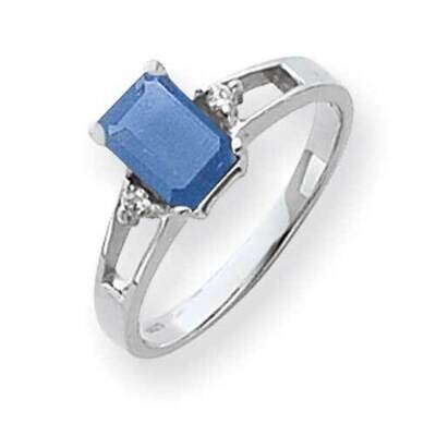 7x5mm Emerald Cut Tanvorite Diamond Ring 14k White Gold Y4758TV_AA, MPN: Y4758TV_AA, 883957669724