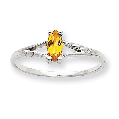 Polished Geniune Citrine Birthstone Ring 10k White Gold 10XBR200, MPN: 10XBR200, 191101091629