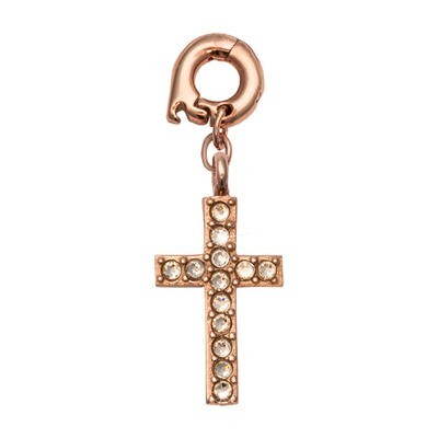 Nikki Lissoni Sparkling Cross Charm Rose Gold-Plated 20mm D1120RGM, MPN: D1120RGM, 8718819238584