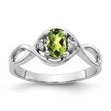 6x4mm Oval Peridot Checker Aa Diamond Ring 14k White Gold Y2086PC/AA, MPN: Y2086PE_AA, 883957708553