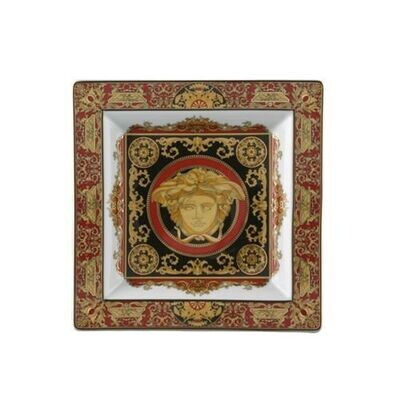Versace Medusa Red Tray Porcelain 8 1/2 inch Square, MPN: 14085-102721-25822, 790955007833