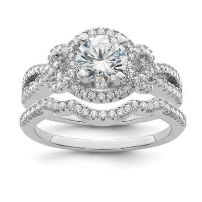 2 Piece Bridal Ring Set Sterling Silver Rhodium-Plated QR7300, MPN: QR7300,