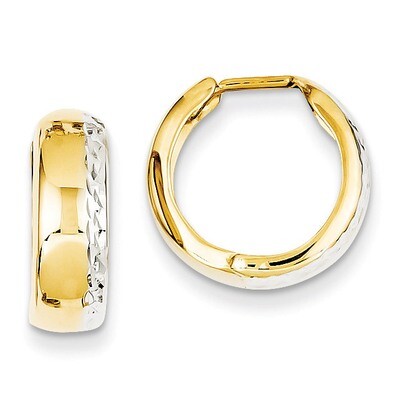 Textured Hinged Hoop Earrings 14k Two-Tone Gold TL580, MPN: TL580, 869944854632