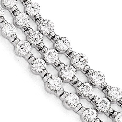 CZ 3 Strand 8 Inch Bracelet Sterling Silver Rhodium-plated QG3488-8, MPN: QG3488-8, 886774298450