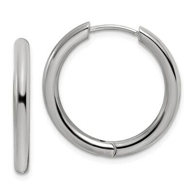 3mm Hinged Hoop Earrings Stainless Steel Polished SRE1471, MPN: SRE1471, 191101866371