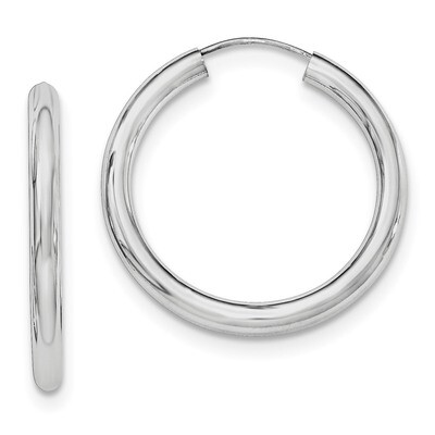 Endless Tube Hoop Earrings Sterling Silver Rhodium-plated Polished QE11528, MPN: QE11528, 191101228…