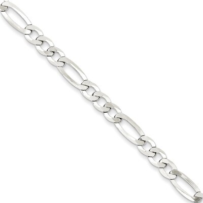 24 Inch 5.5mm Polished Flat Figaro Chain Sterling Silver QMB150-24, MPN: QMB150-24, 886774415703