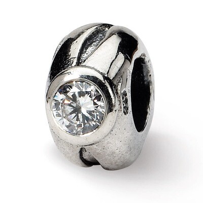 Synthetic Diamond Bead - Sterling Silver QRS431, MPN: QRS431, 883957723280