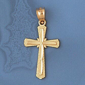 Dazzlers Jewelry Cross Pendant Necklace Charm Bracelet in Yellow, White or Rose Gold 8288, MPN: DZ-…
