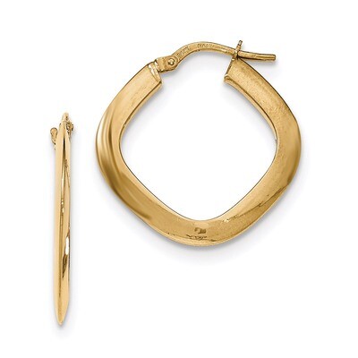 Tapered Square Hoop Earrings 14k Gold TH775, MPN: TH775, 191101366390