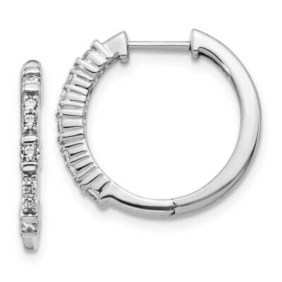 Hoop Earrings 14k White Gold Diamond EM4260-025-WA, MPN: EM4260-025-WA, 883957263182