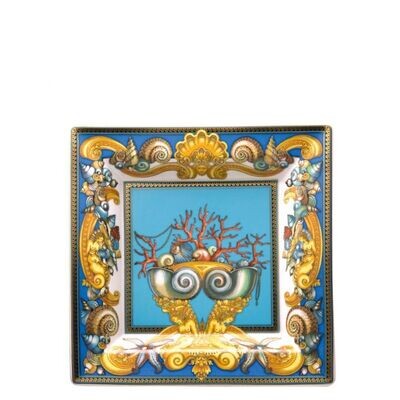 Versace La Mer Tray Porcelain 8 1/2 inch Square, MPN: 14085-102817-25822, 790955082076