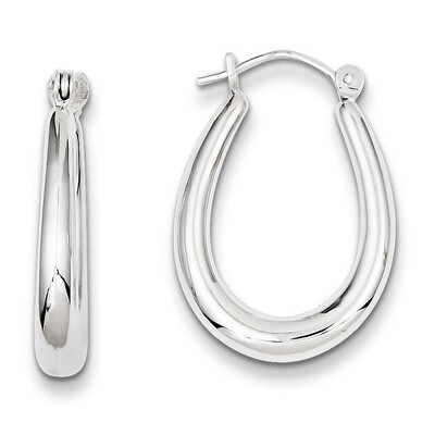 Polished Hoop Earrings 14k White Gold H674, MPN: H674, 658226125375