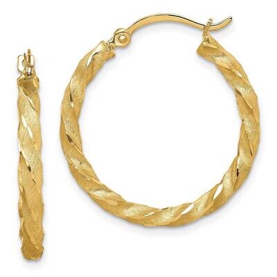 Twisted Satin Diamond-Cut Hoop Earrings 14k Gold TF1611, MPN: TF1611, 883957957234