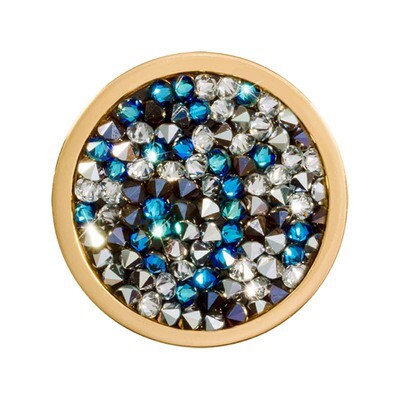 Nikki Lissoni Blue White Rock Crystal Gold-Plated 23mm Coin C1422GS, MPN: C1422GS, 8718627469736