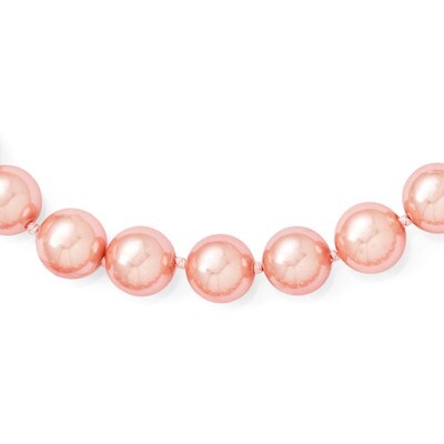 10-11Mm Pink Shell Bead Necklace Sterling Silver QMJN10P-18, MPN: QMJN10P-18, 886774294254