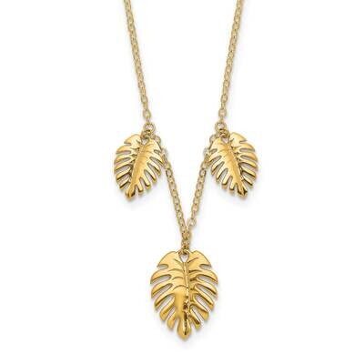 Dangle Palm Leaves Necklace 16.75 Inch 14k Gold Polished SF2922-16.75, MPN: SF2922-16.75, 883957931…
