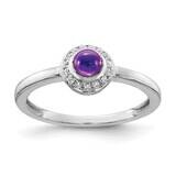 Cabochon Amethyst Ring 14k White Gold Diamond RM4030-AM-025-WA, MPN: RM4030-AM-025-WA, 883957311289