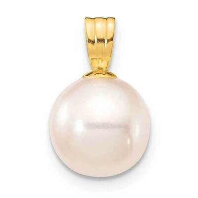 8-9mm White Round Freshwater Cultured Pearl Pendant 14k Gold XF738, MPN: XF738, 883957962832