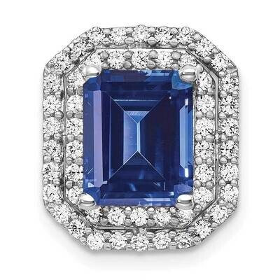 Created Blue Sapphire Pendant 14k White Gold Lab Grown Diamond PM7504-CSA-062-WLG, MPN: PM7504-CSA-…