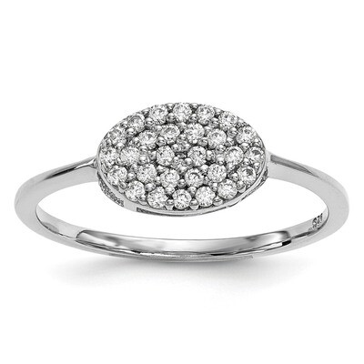 Diamond Cluster Oval Ring 14k White Gold Y13741WA, MPN: Y13741WA, 191101887796