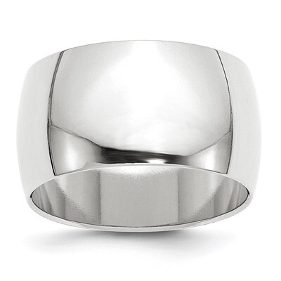 12mm Half Round Band 10k White Gold WHR120 Engravable, MPN: WHR120, 886774467337