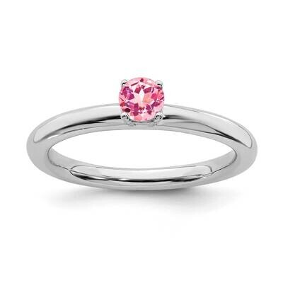 Pink Tourmaline Ring Sterling Silver Rhodium-plated QSK1908, MPN: QSK1908, 191101719387